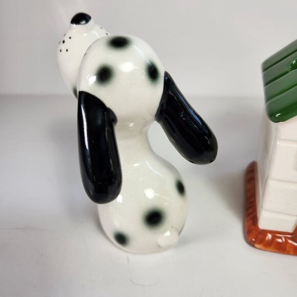 Vintage Pencil Sharpener & Holder MCM Dog & Doghouse Bone China Made In Japan - Picture 6 of 12